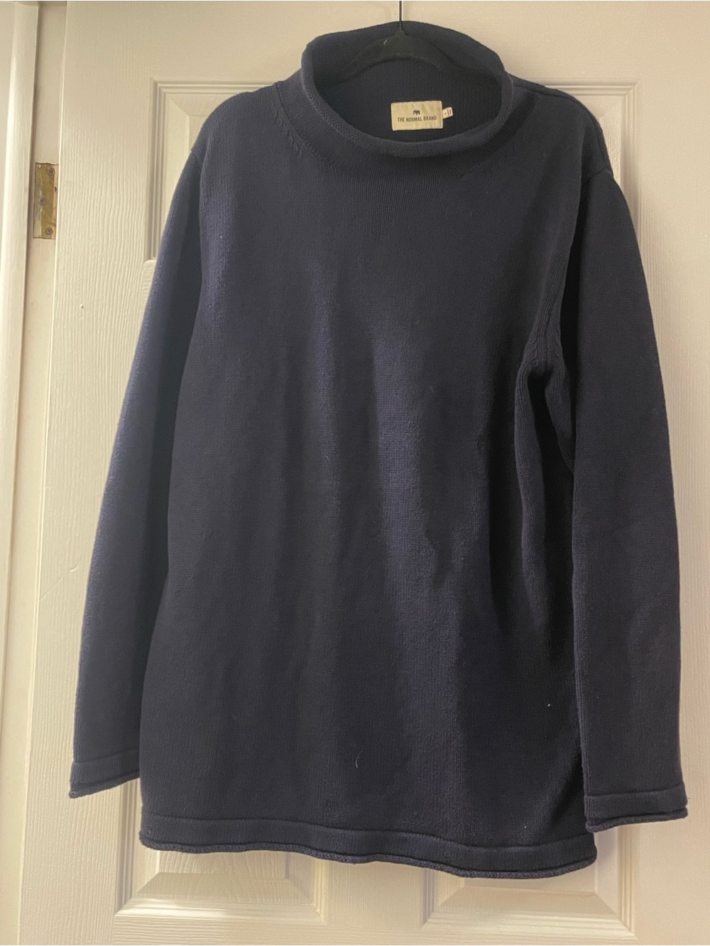 The Normal Brand Navy Roll Neck Knit Sweater Men’s Large (fits more like XXL)